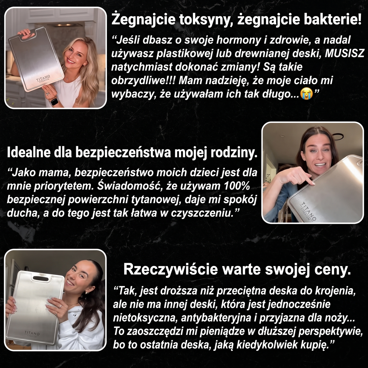 Titano® Deska do Krojenia z Czystego Tytanu
